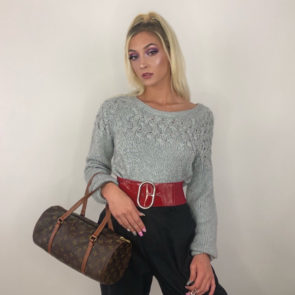 Gray braided Mossimo sweater